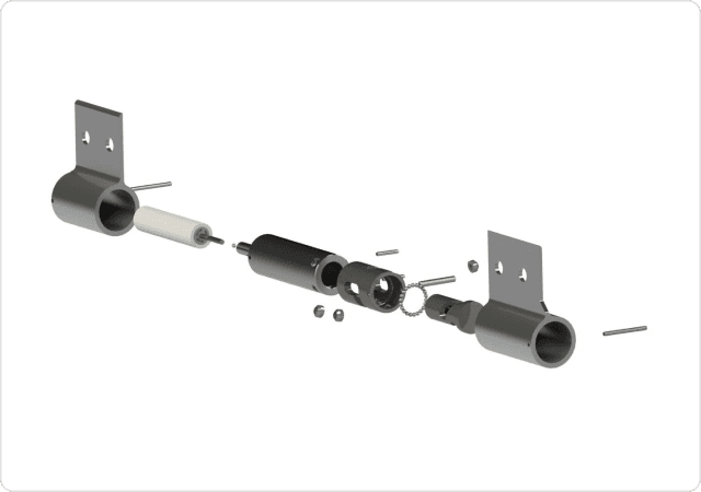 Hinge system's assembly designed and manufactured by Harper Engineering Co.