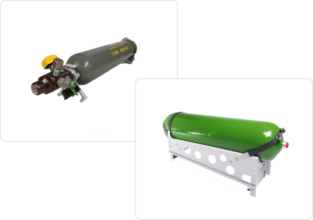 Bottle bracket system designed and manufactured by Harper Engineering Co.